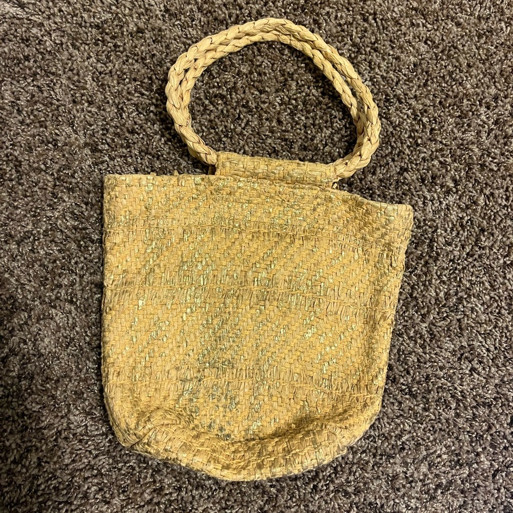 Zara Straw Purse with Chain Strap